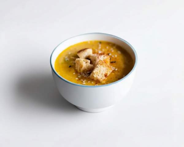 Гороховый суп-пюре с гренками