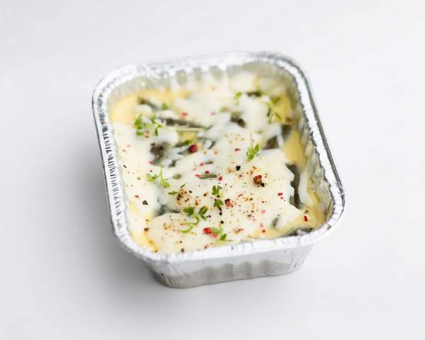 Омлет запеченный с моцареллой и хрустящей фасолью