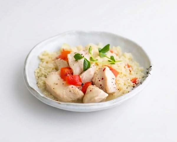 Курица в кисло-сладком соусе и кус кус с овощами