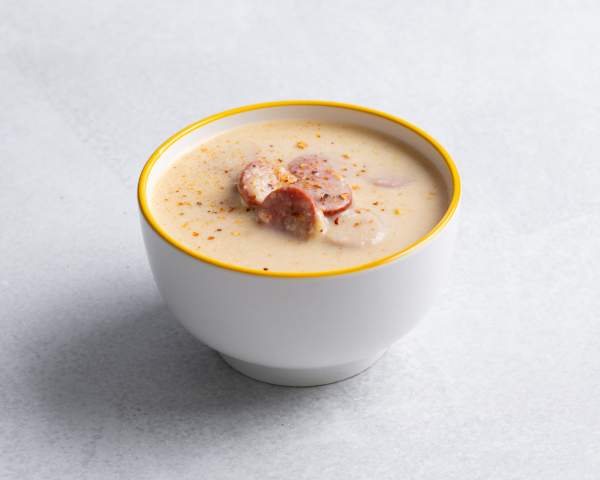 Картофельный суп-пюре с колбасками