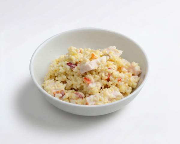 Томленая каша с булгуром и копченой курицей