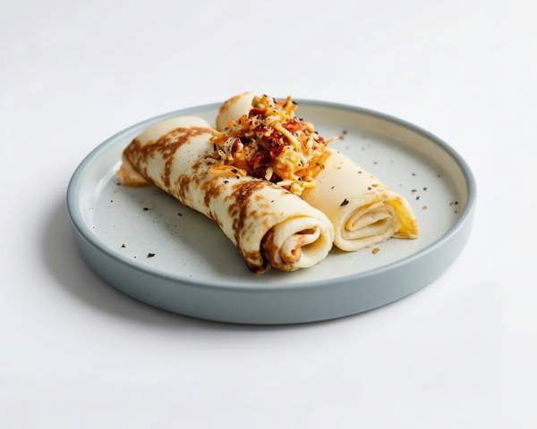 Блинчики с овощным жульеном и сыром